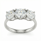 Three Stone Round Diamond Ring in White Gold | 2.40 Carat | VS1 Clarity | Trilogy Engagement Ring | Saleh Sallom-Saleh Sallom