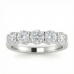 Five Stone Round Diamond Band in White Gold | 1.25 Carat | VS1 Clarity | Luxury Anniversary Ring | Saleh Sallom-Saleh Sallom