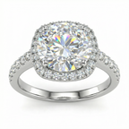 Round Brilliant Halo Diamond Ring in White Gold | 3.18 Carat | Luxury Engagement Ring | Saleh Sallom-Saleh Sallom