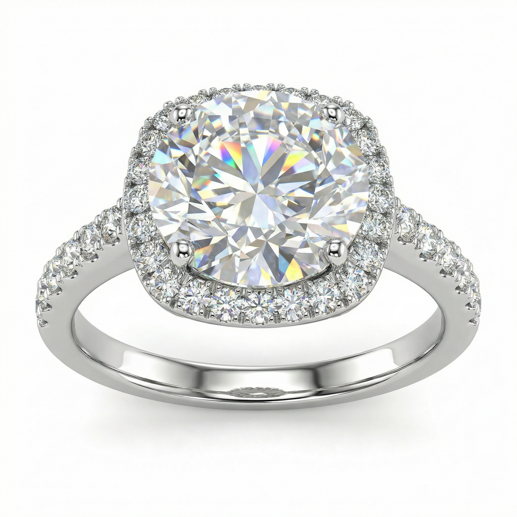 Round Brilliant Halo Diamond Ring in White Gold | 3.18 Carat | Luxury Engagement Ring | Saleh Sallom-Saleh Sallom
