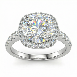 Round Brilliant Halo Diamond Ring in White Gold | 3.18 Carat | Luxury Engagement Ring | Saleh Sallom-Saleh Sallom