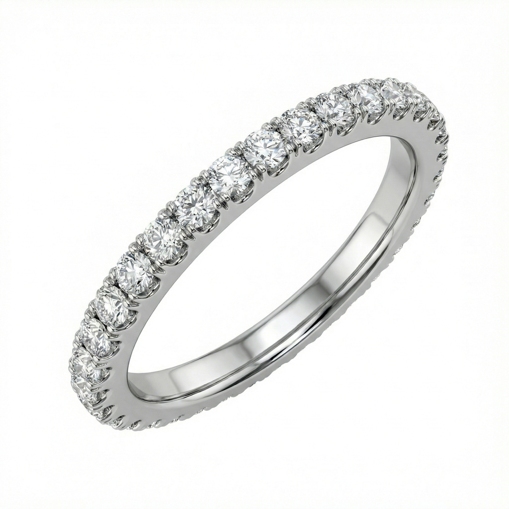 0.25 Carat Lab Diamond Half Eternity Ring in 18K White Gold | 23 Diamonds | Saleh Sallom-Saleh Sallom