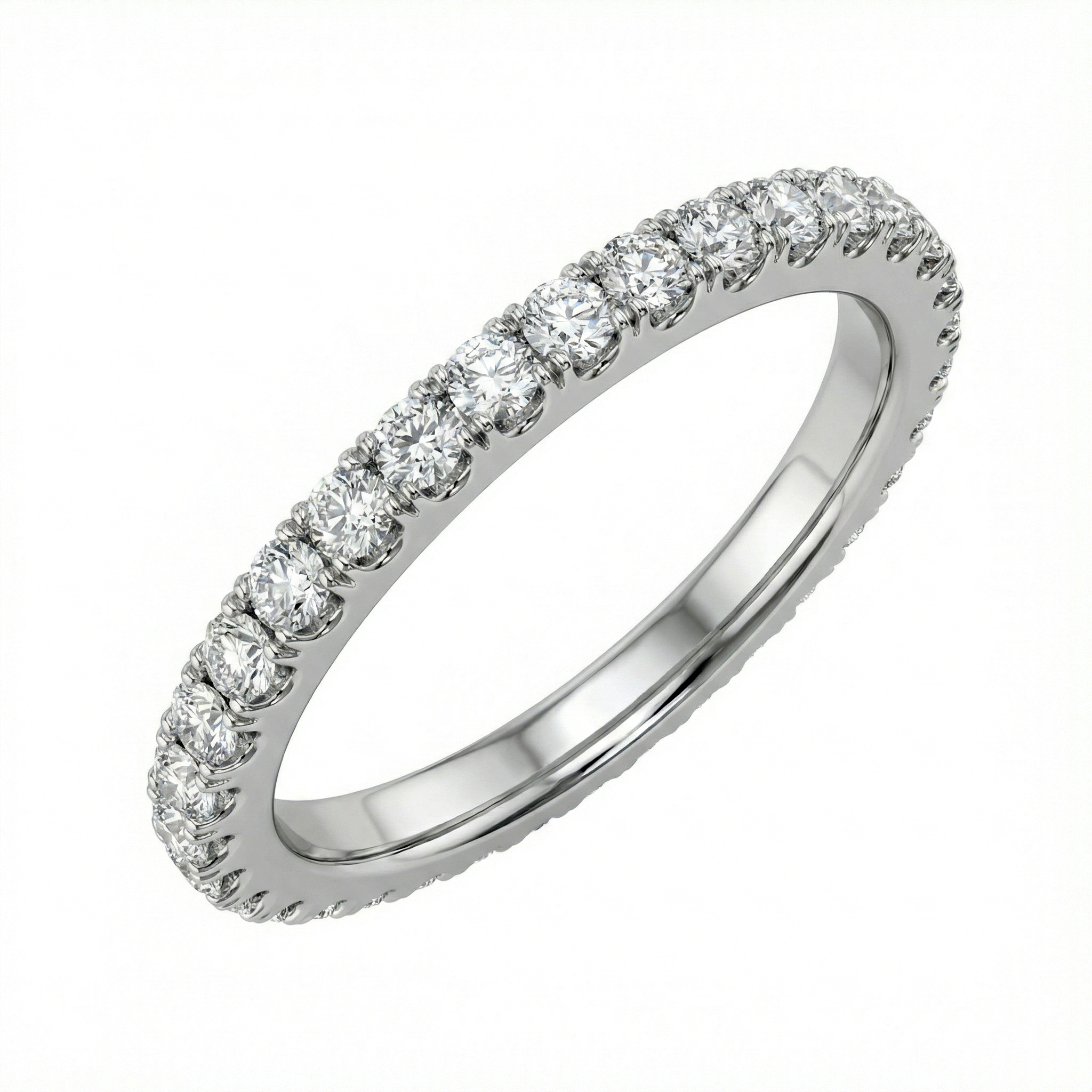 0.25 Carat Lab Diamond Half Eternity Ring in 18K White Gold | 23 Diamonds | Saleh Sallom-Saleh Sallom
