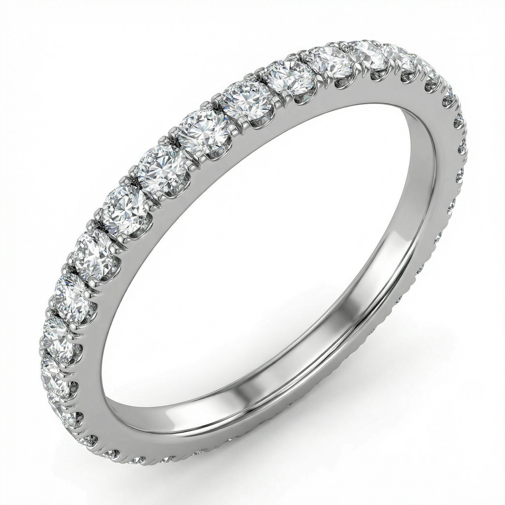0.25 Carat Lab Diamond Half Eternity Ring in 18K White Gold | 23 Diamonds | Saleh Sallom-Saleh Sallom