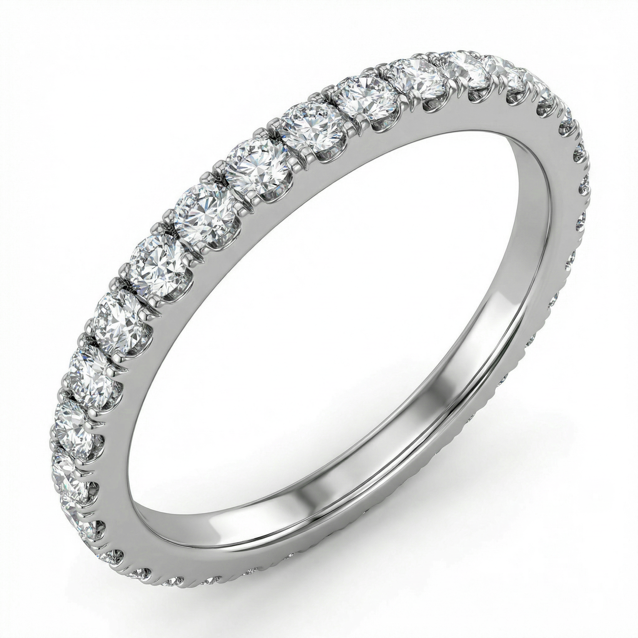 0.25 Carat Lab Diamond Half Eternity Ring in 18K White Gold | 23 Diamonds | Saleh Sallom-Saleh Sallom