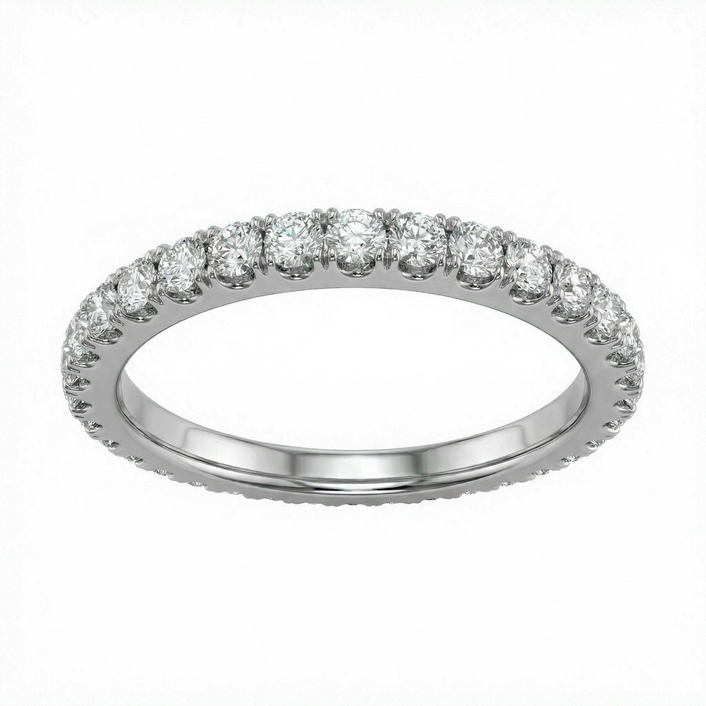 0.25 Carat Lab Diamond Half Eternity Ring in 18K White Gold | 23 Diamonds | Saleh Sallom-Saleh Sallom