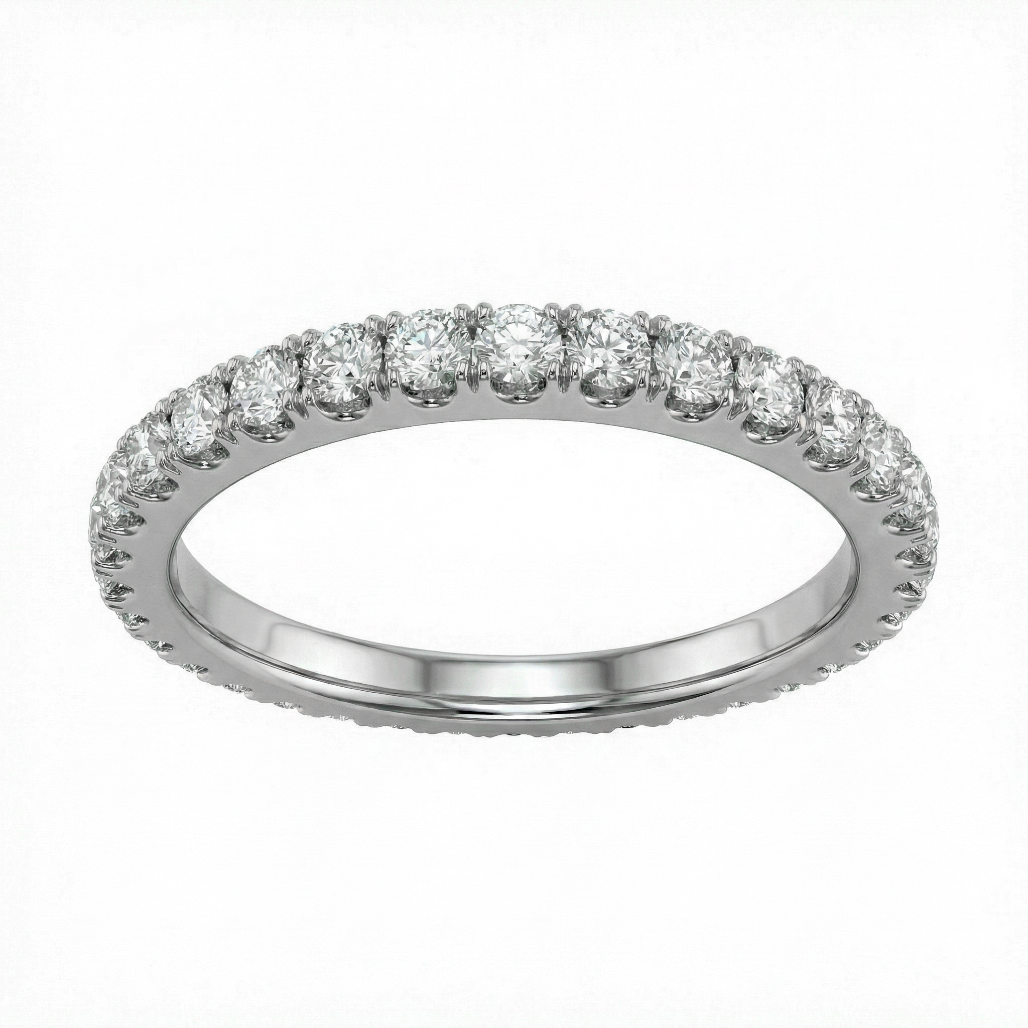 0.25 Carat Lab Diamond Half Eternity Ring in 18K White Gold | 23 Diamonds | Saleh Sallom-Saleh Sallom