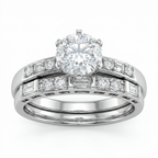 1.01 Carat E VS1 Lab Diamond Bridal Set in 18K White Gold | IGI Certified | Saleh Sallom-Saleh Sallom
