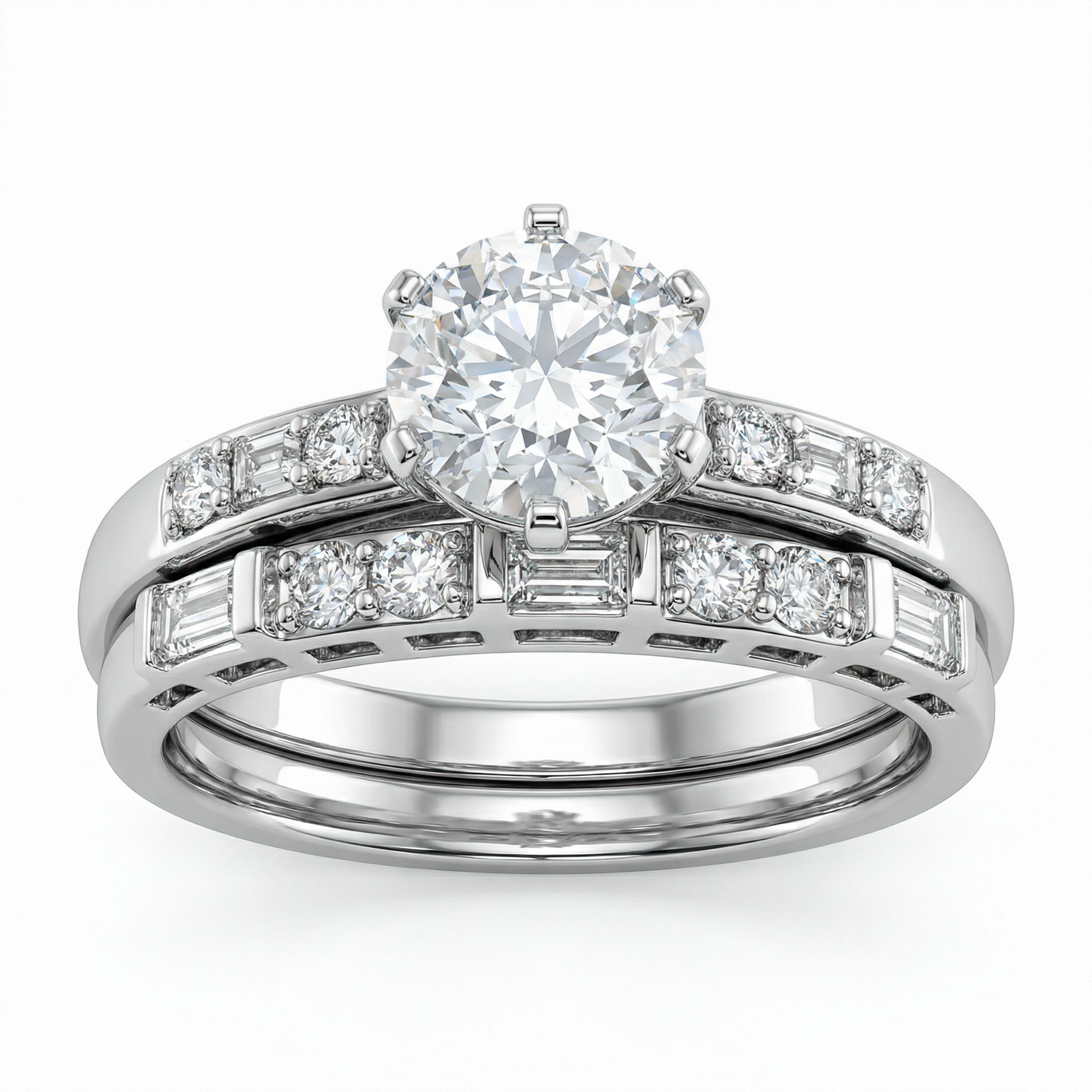 1.01 Carat E VS1 Lab Diamond Bridal Set in 18K White Gold | IGI Certified | Saleh Sallom-Saleh Sallom