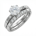 1.01 Carat E VS1 Lab Diamond Bridal Set in 18K White Gold | IGI Certified | Saleh Sallom-Saleh Sallom