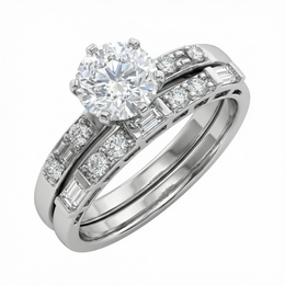 1.01 Carat E VS1 Lab Diamond Bridal Set in 18K White Gold | IGI Certified | Saleh Sallom-Saleh Sallom