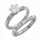 1.01 Carat E VS1 Lab Diamond Bridal Set in 18K White Gold | IGI Certified | Saleh Sallom-Saleh Sallom