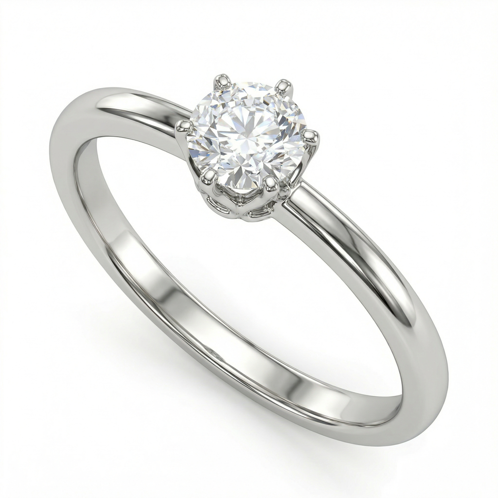 0.16 Carat F VVS Lab Diamond Solitaire Ring in 18K White Gold | 0.24ct Total | Saleh Sallom-Saleh Sallom