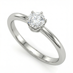 0.16 Carat F VVS Lab Diamond Solitaire Ring in 18K White Gold | 0.24ct Total | Saleh Sallom-Saleh Sallom