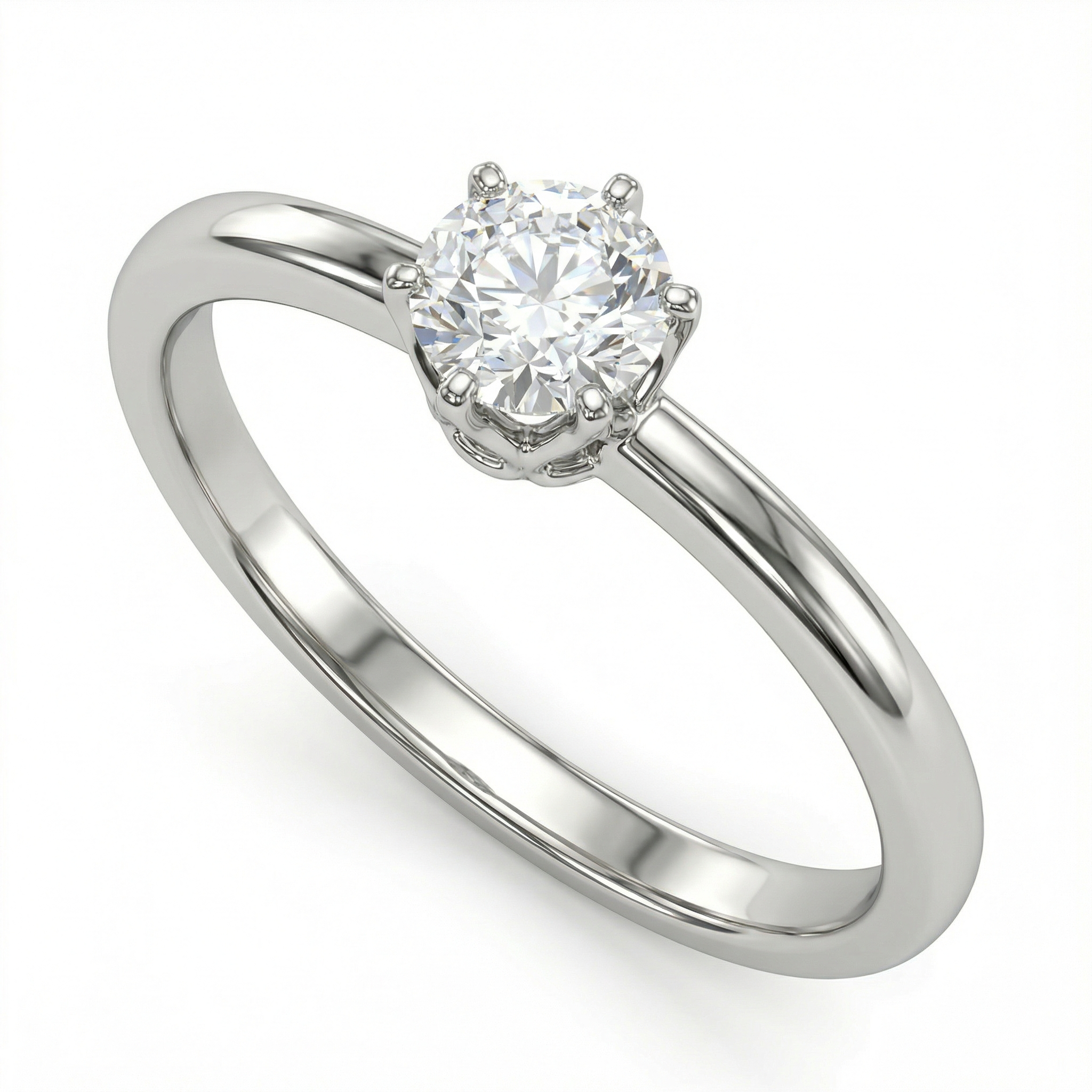 0.16 Carat F VVS Lab Diamond Solitaire Ring in 18K White Gold | 0.24ct Total | Saleh Sallom-Saleh Sallom