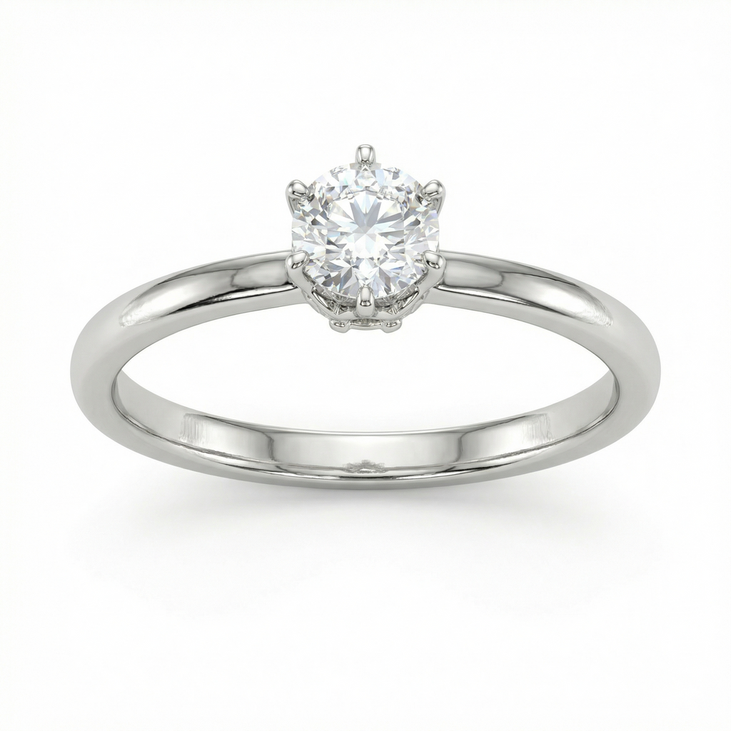 0.16 Carat F VVS Lab Diamond Solitaire Ring in 18K White Gold | 0.24ct Total | Saleh Sallom-Saleh Sallom