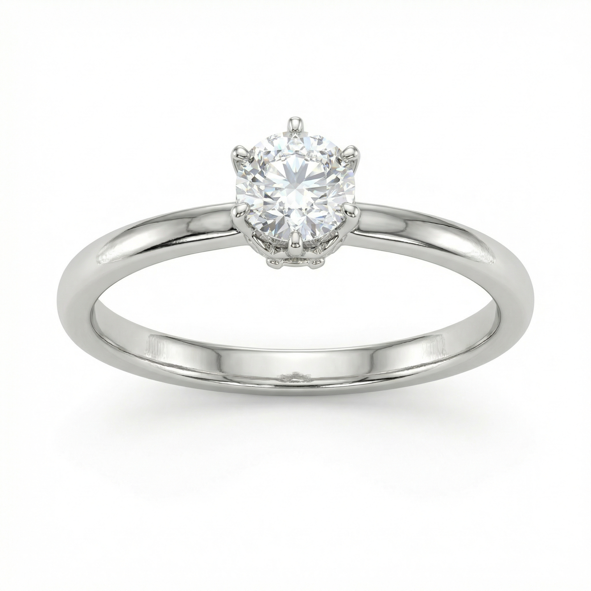 0.16 Carat F VVS Lab Diamond Solitaire Ring in 18K White Gold | 0.24ct Total | Saleh Sallom-Saleh Sallom