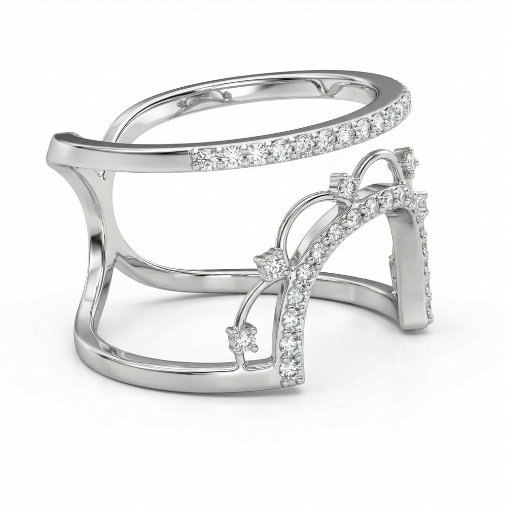 0.12 Carat Lab Diamond Fashion Ring in 18K White Gold | 42 Diamonds | Saleh Sallom-Saleh Sallom
