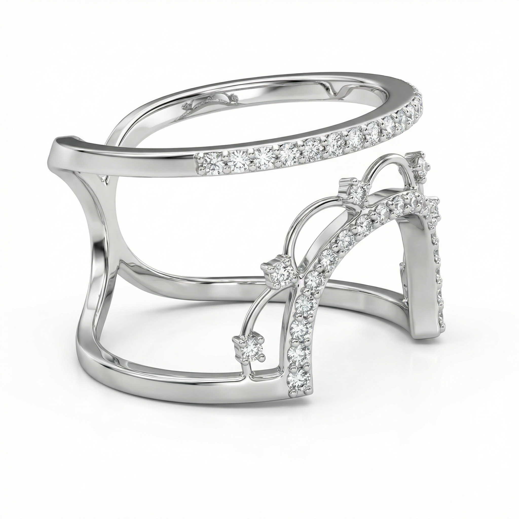 0.12 Carat Lab Diamond Fashion Ring in 18K White Gold | 42 Diamonds | Saleh Sallom-Saleh Sallom