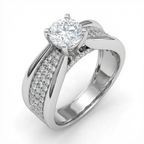 1.07 Carat E VS2 Lab Diamond Ring with 1.74ct Total Diamonds in 18K White Gold | Saleh Sallom-Saleh Sallom