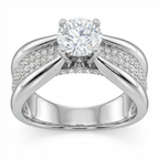 1.07 Carat E VS2 Lab Diamond Ring with 1.74ct Total Diamonds in 18K White Gold | Saleh Sallom-Saleh Sallom