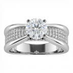 1.07 Carat E VS2 Lab Diamond Ring with 1.74ct Total Diamonds in 18K White Gold | Saleh Sallom-Saleh Sallom