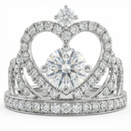 1.49 Carat Total Diamond Crown Heart Ring in 18K White Gold | Saleh Sallom-Saleh Sallom
