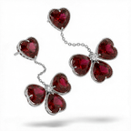 Red Heart Gemstone Drop Earrings in White Gold  | Romantic Statement | Saleh Sallom-Saleh Sallom