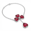 Red Heart Gemstone Clover Bracelet in White Gold | Romantic Luxury | Saleh Sallom-Saleh Sallom