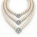 Natural Diamond & Pearl Necklace | 3.75 Ct Diamonds | Luxury Multi-Strand Design | Saleh Sallom-Saleh Sallom