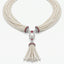 Natural Diamond, Ruby & Pearl Necklace | 1.04 Ct Diamonds | Multi-Strand Pearl Tassel Design | Saleh Sallom-Saleh Sallom