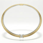 Natural Diamond “X” Set | 0.60 Ct Diamonds | Two-Tone Gold | Necklace, Bangle & Earrings | Saleh Sallom-Saleh Sallom