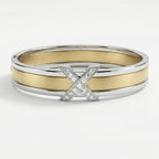 Natural Diamond “X” Set | 0.60 Ct Diamonds | Two-Tone Gold | Necklace, Bangle & Earrings | Saleh Sallom-Saleh Sallom