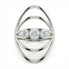 Natural Three-Stone Diamond Ring | 0.75 Ct | Modern Open Band Design | Saleh Sallom Jewelry-Saleh Sallom