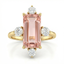 Natural Morganite & Diamond Ring | 7.28 Ct | Emerald Cut Morganite | Saleh Sallom Jewelry-Saleh Sallom