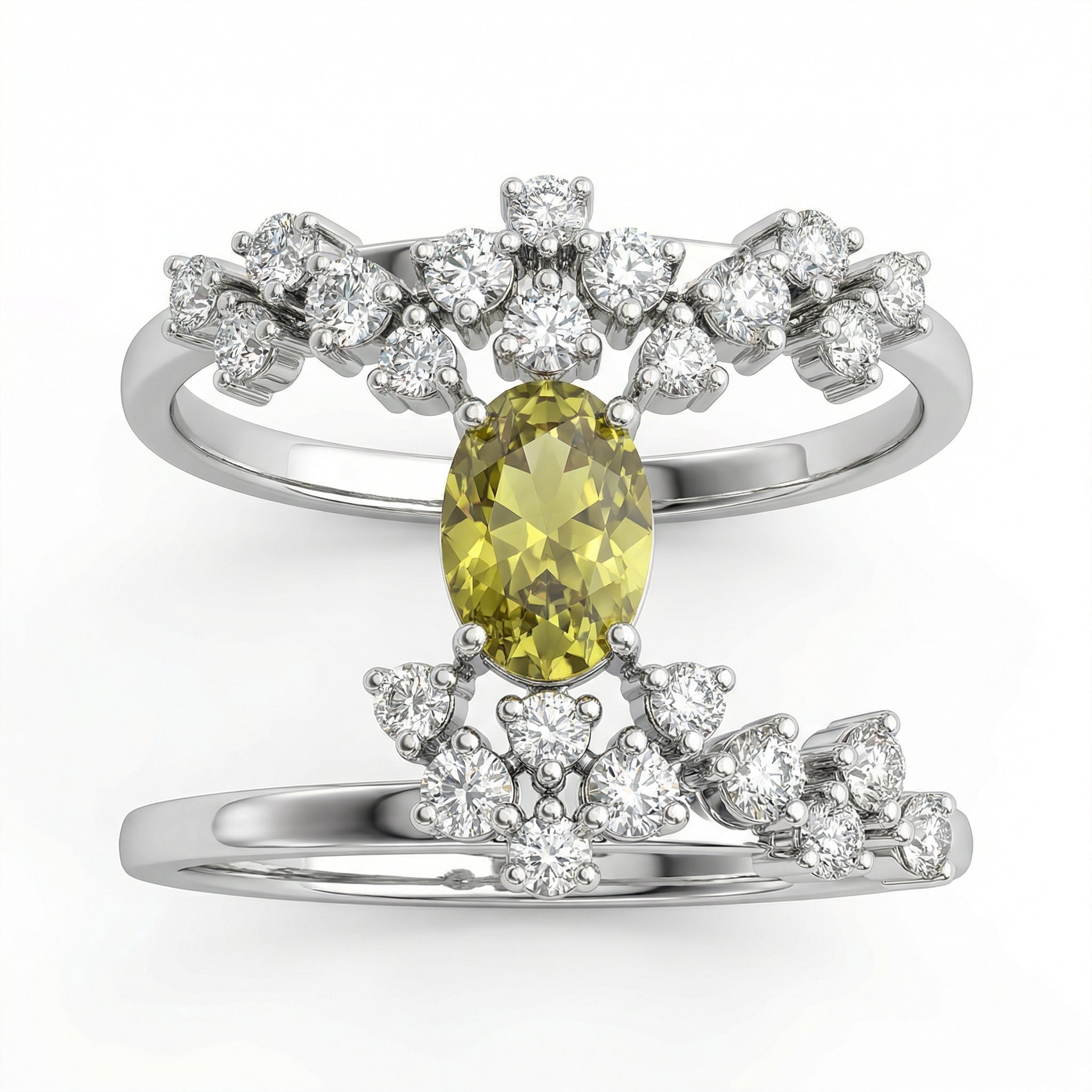 Natural Yellow Sapphire & Diamond Ring | 1.39 Ct Diamonds | Floral Wrap Design | Saleh Sallom Jewelry-Saleh Sallom