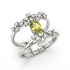 Natural Yellow Sapphire & Diamond Ring | 1.39 Ct Diamonds | Floral Wrap Design | Saleh Sallom Jewelry-Saleh Sallom