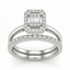 Natural Diamond Bridal Set | 0.95 Ct | VS–SI Clarity | Elegant Halo & Band Set | Saleh Sallom Jewelry-Saleh Sallom