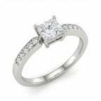 Natural Diamond Princess Cut Ring | 0.59 Ct Diamonds | Elegant Solitaire Design | Saleh Sallom-Saleh Sallom