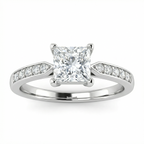 Natural Diamond Princess Cut Ring | 0.59 Ct Diamonds | Elegant Solitaire Design | Saleh Sallom-Saleh Sallom
