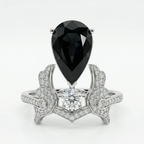 Natural Black Sapphire & Diamond Ring | 0.55 Ct Diamonds | G–H, SI–I | Saleh Sallom-Saleh Sallom