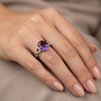 Natural Amethyst & Diamond Ring | 0.37 Ct Diamonds | Elegant Twist Design | Saleh Sallom-Saleh Sallom
