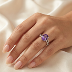 Natural Amethyst & Diamond Ring | 0.37 Ct Diamonds | Elegant Twist Design | Saleh Sallom-Saleh Sallom