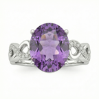 Natural Amethyst & Diamond Ring | 0.37 Ct Diamonds | Elegant Twist Design | Saleh Sallom-Saleh Sallom