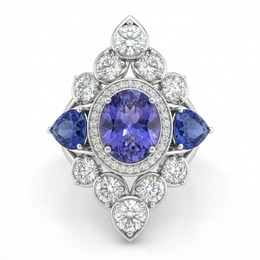 Natural Tanzanite & Diamond Ring | 6.48 Ct Diamonds | High Jewelry Statement | Saleh Sallom-Saleh Sallom