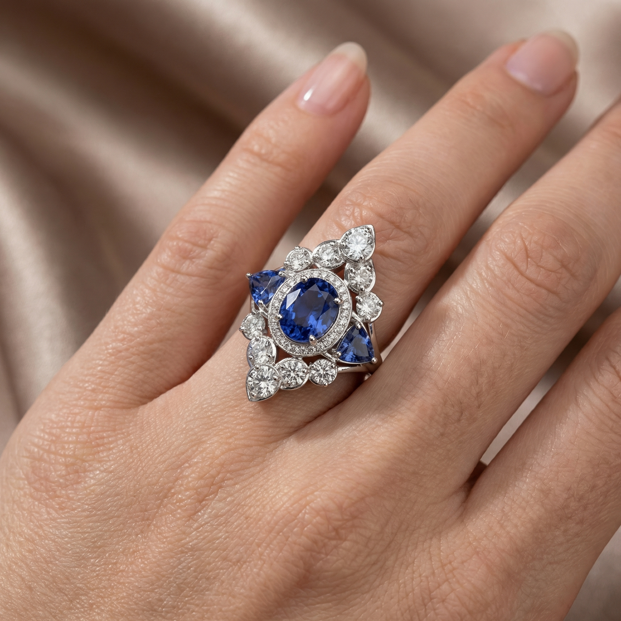 Natural Tanzanite & Diamond Ring | 6.48 Ct Diamonds | High Jewelry Statement | Saleh Sallom Secondary image