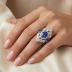 Natural Tanzanite & Diamond Ring | 6.48 Ct Diamonds | High Jewelry Statement | Saleh Sallom-Saleh Sallom