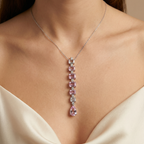 Lab Grown Pink Diamond Drop Necklace | 21.24 Ct | White Gold | Saleh Sallom-Saleh Sallom