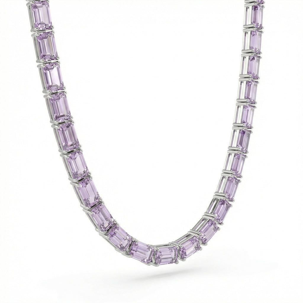 Lab Grown Emerald-Cut Diamond Necklace | 47.45 Carats | White Gold | Saleh Sallom-Saleh Sallom