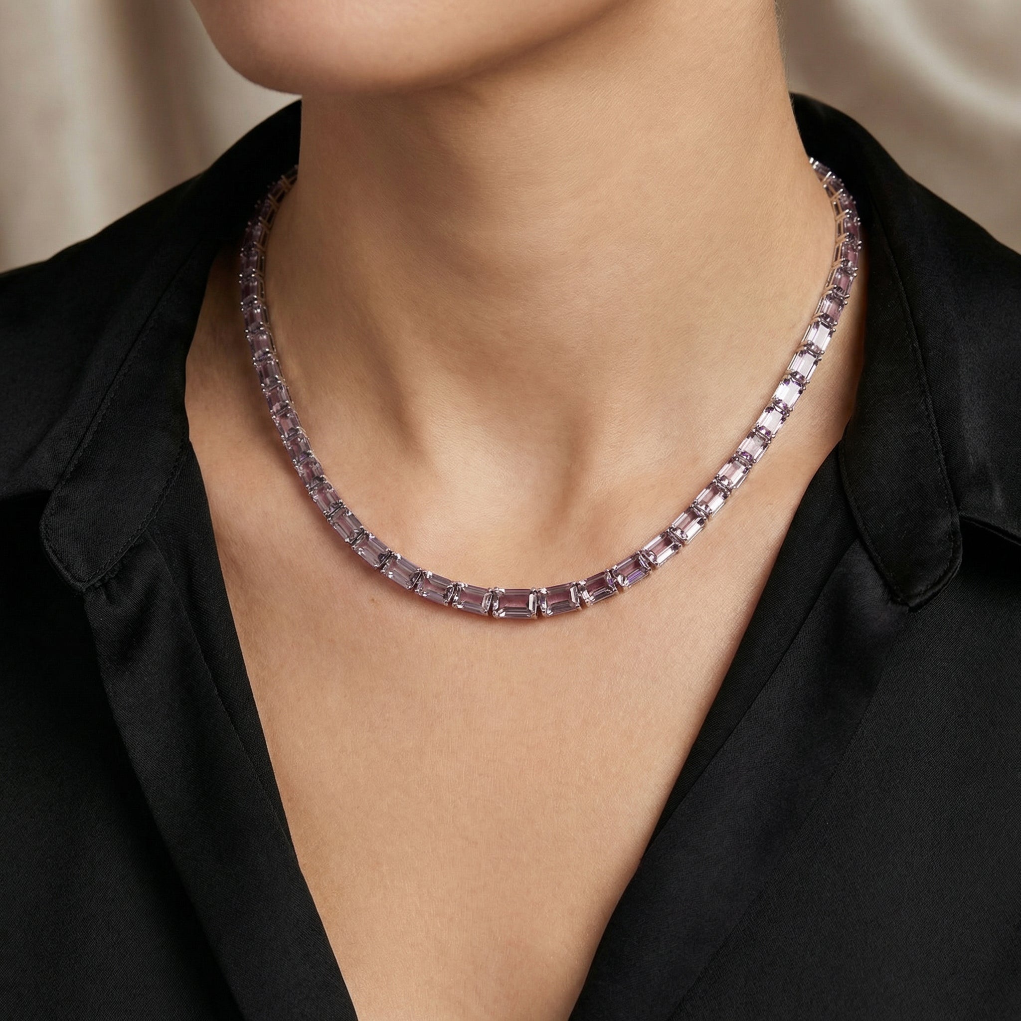 Lab Grown Emerald-Cut Diamond Necklace | 47.45 Carats | White Gold | Saleh Sallom-Saleh Sallom